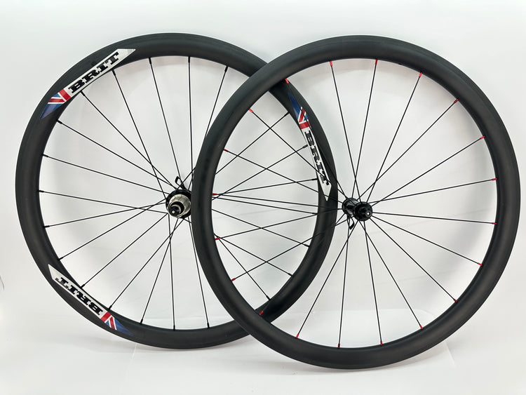 Brit Carbon 700c Tubular Wheelset HG11 Rim Brake QR