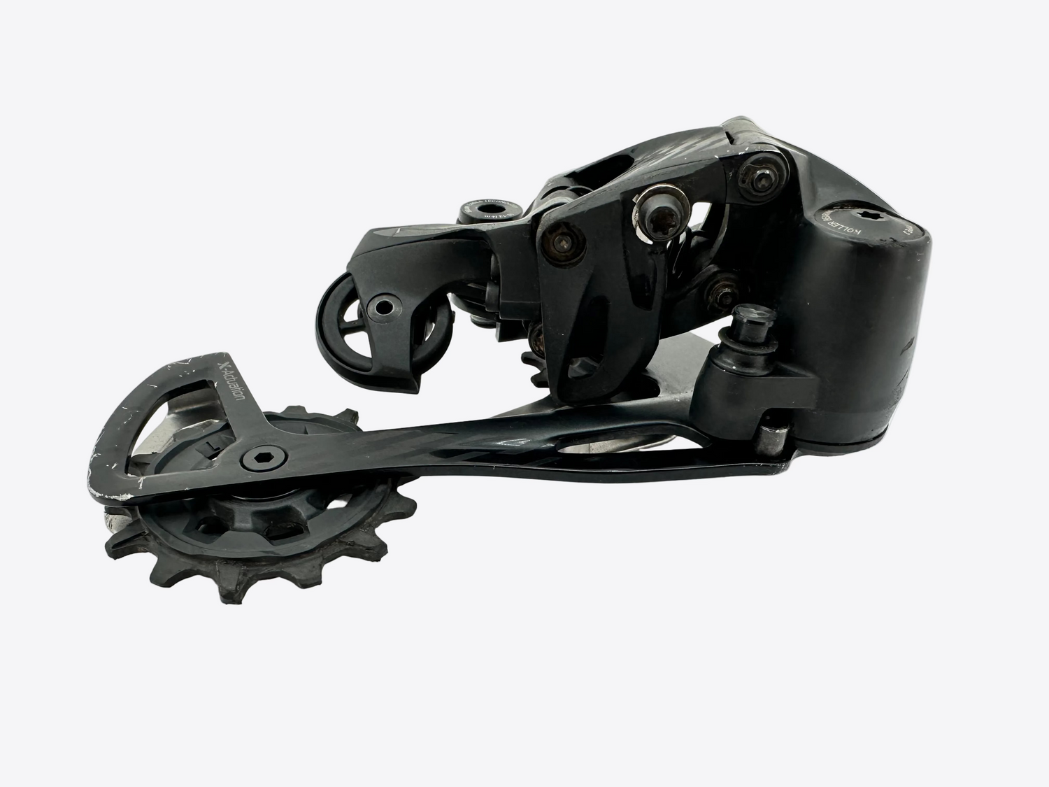 Bicycle gear mechanism on a white background