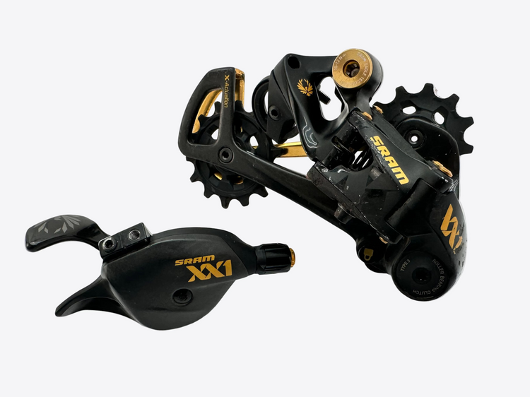 Bicycle derailleurs with Sram branding on a white background