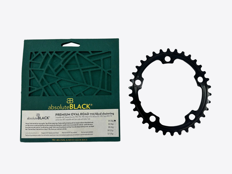 Absolute Black Premium Oval Road Chainring 34t 5x110 BCD