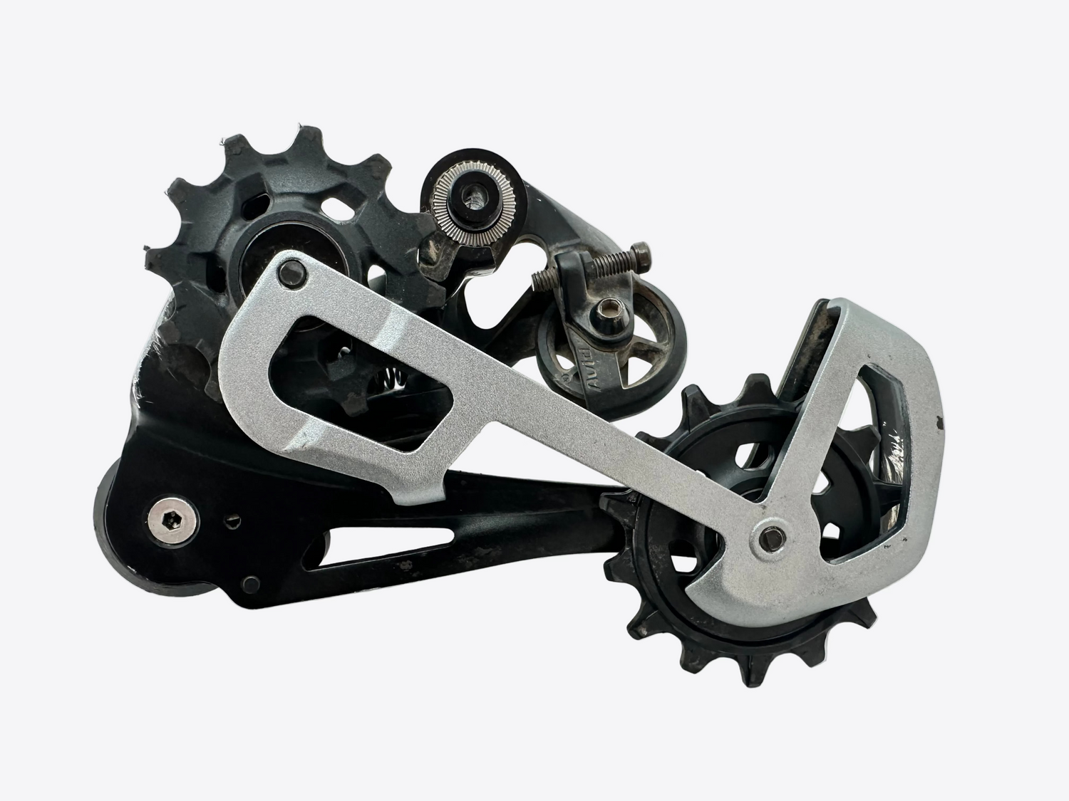 Bicycle gear mechanism on a white background