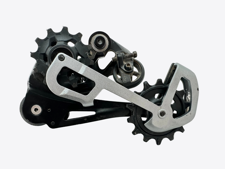 Bicycle gear mechanism on a white background