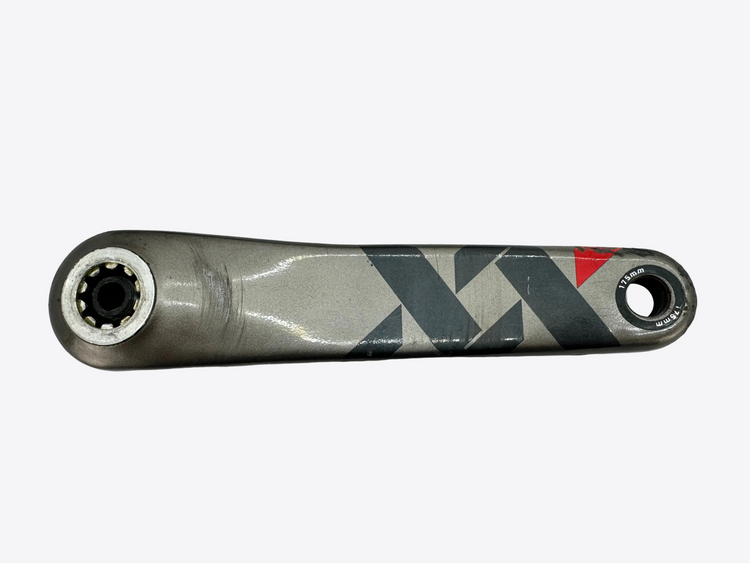 Bicycle crankset with 'XX' branding on a light gray background