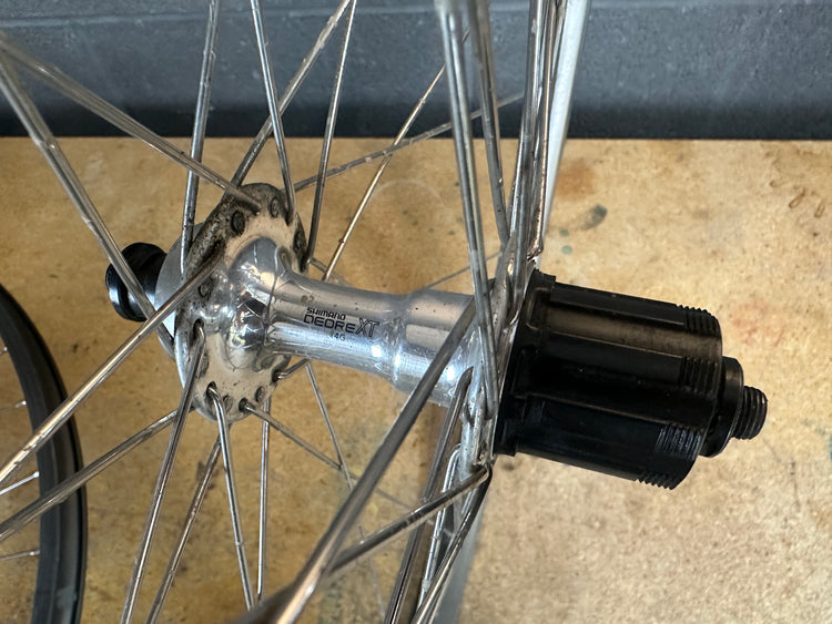 Vintage Araya 26" Wheelset with XT Hubs - Super Hard Anodized - Uniglide