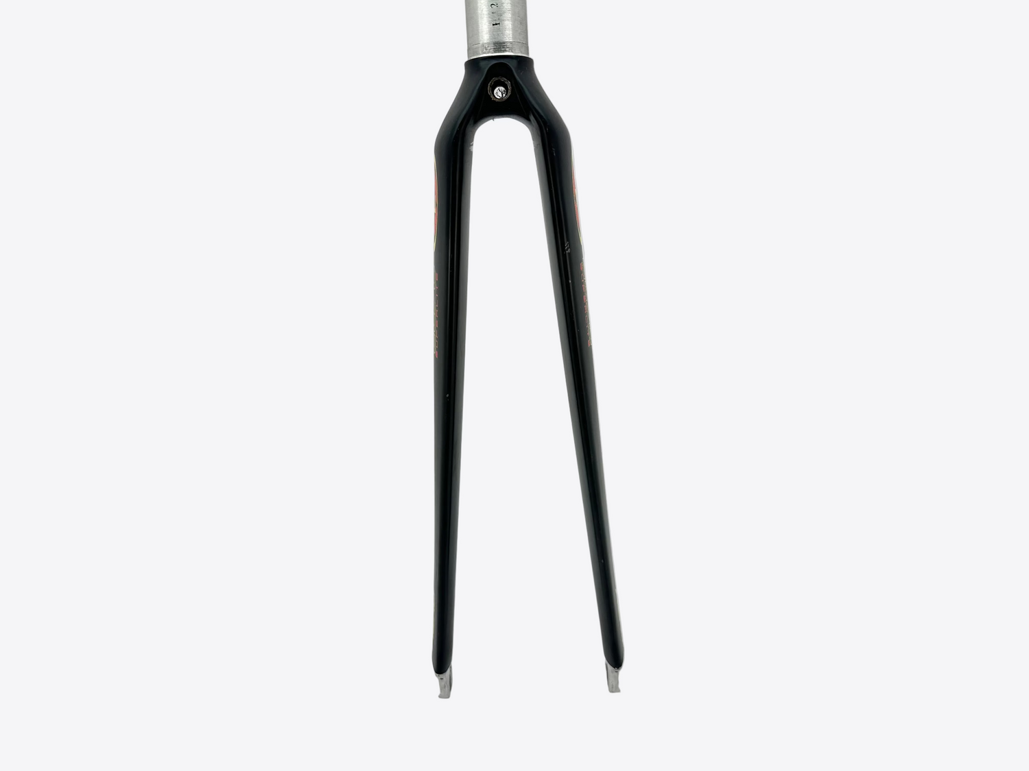 Black bicycle fork on a white background