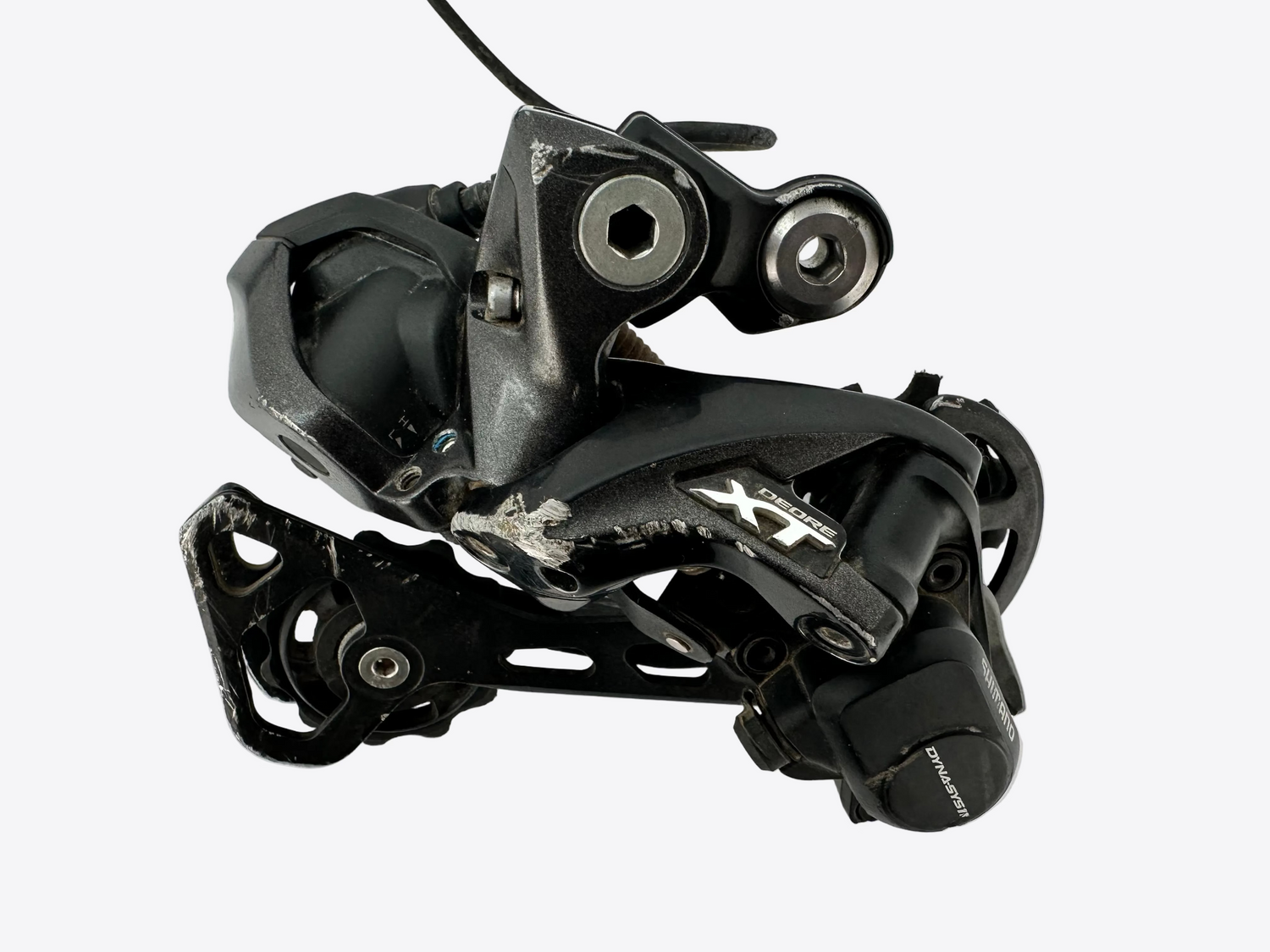 Bicycle derailleur on a white background