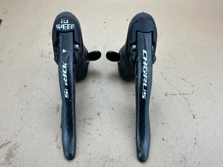 Campagnolo Chorus 10 Speed Shifters Set Carbon Fiber - Missing Bar Clamps