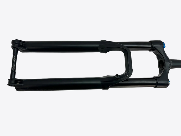 Black bicycle fork on a white background