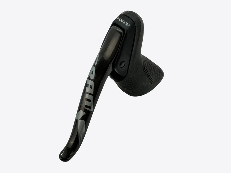 Sram bicycle shift lever on a white background