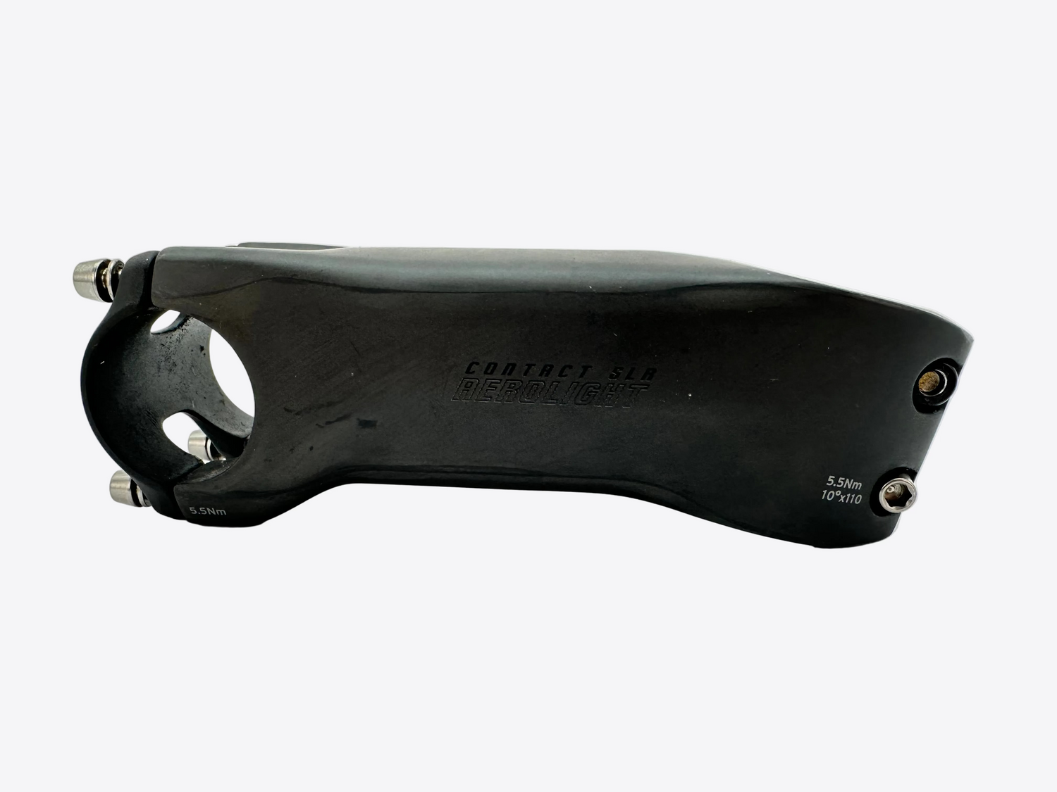Black bicycle stem on a white background
