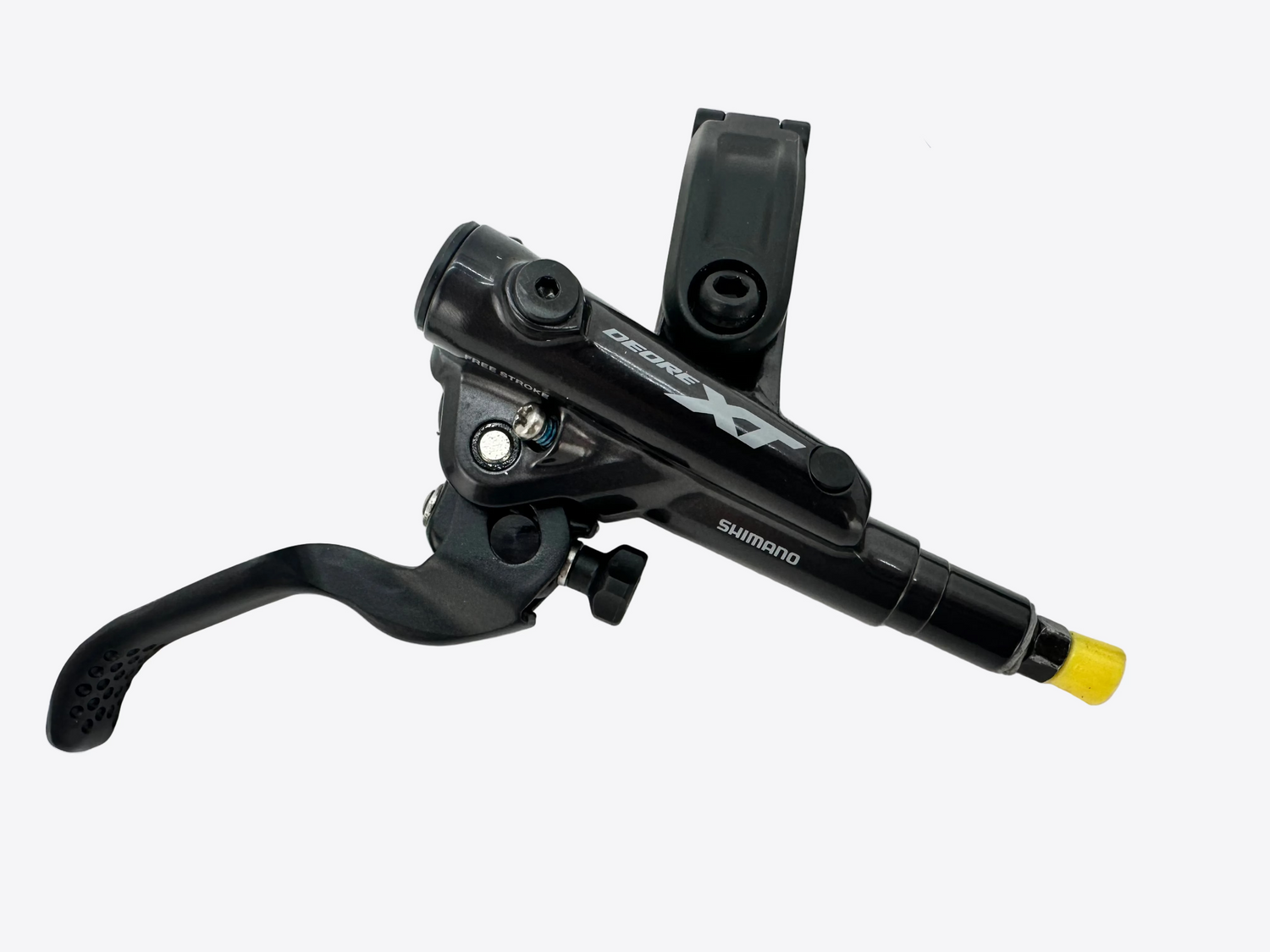 Bicycle brake lever with cable on a white background