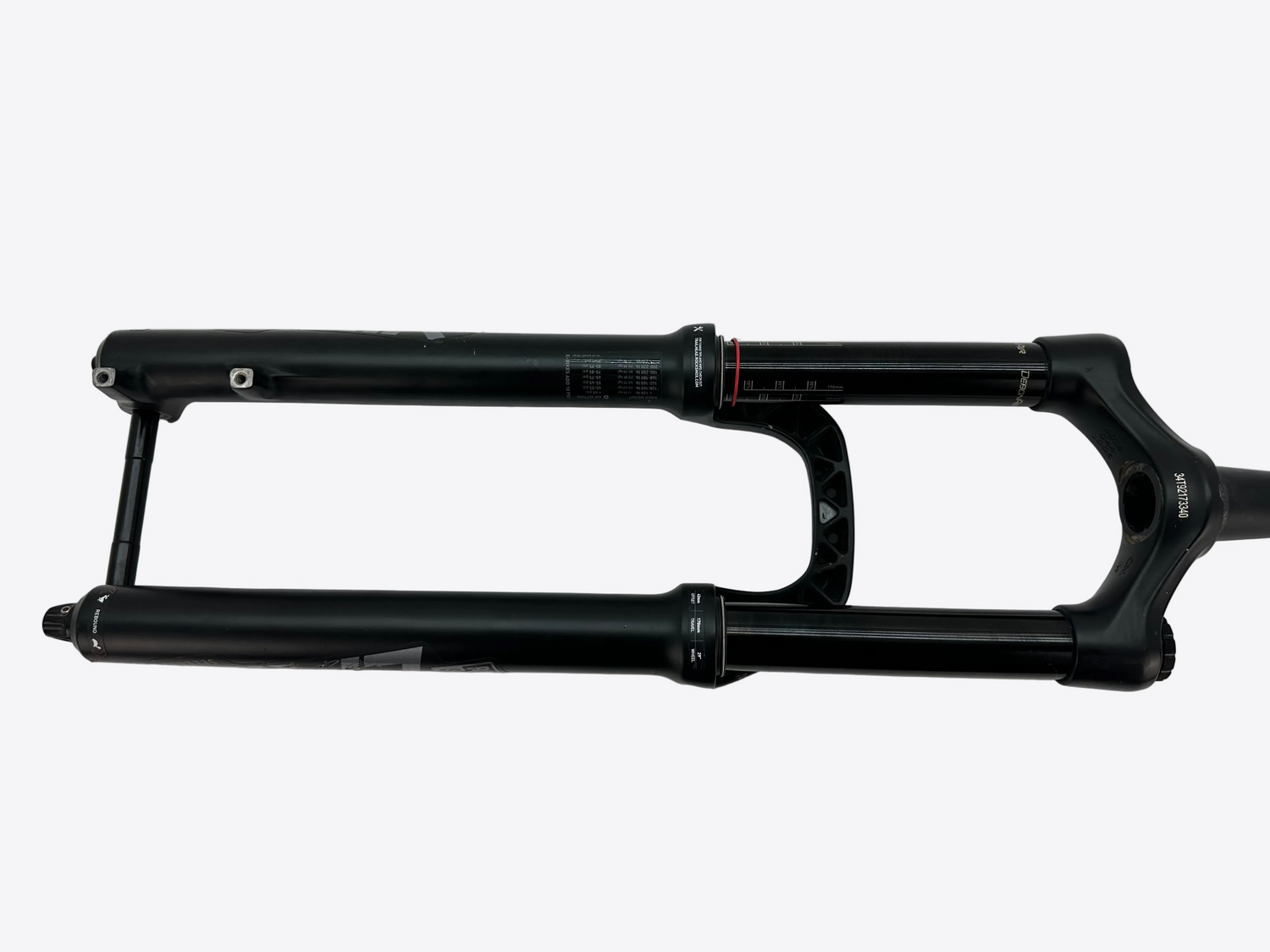 Black bicycle fork on a white background