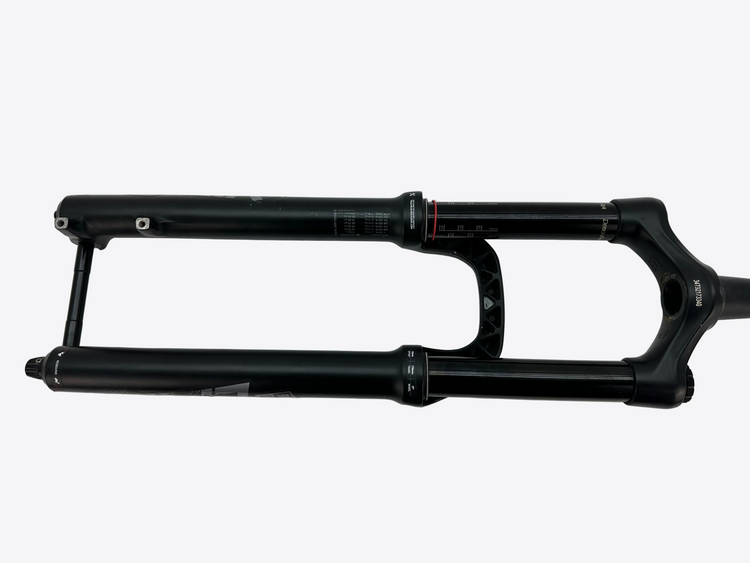 Black bicycle fork on a white background