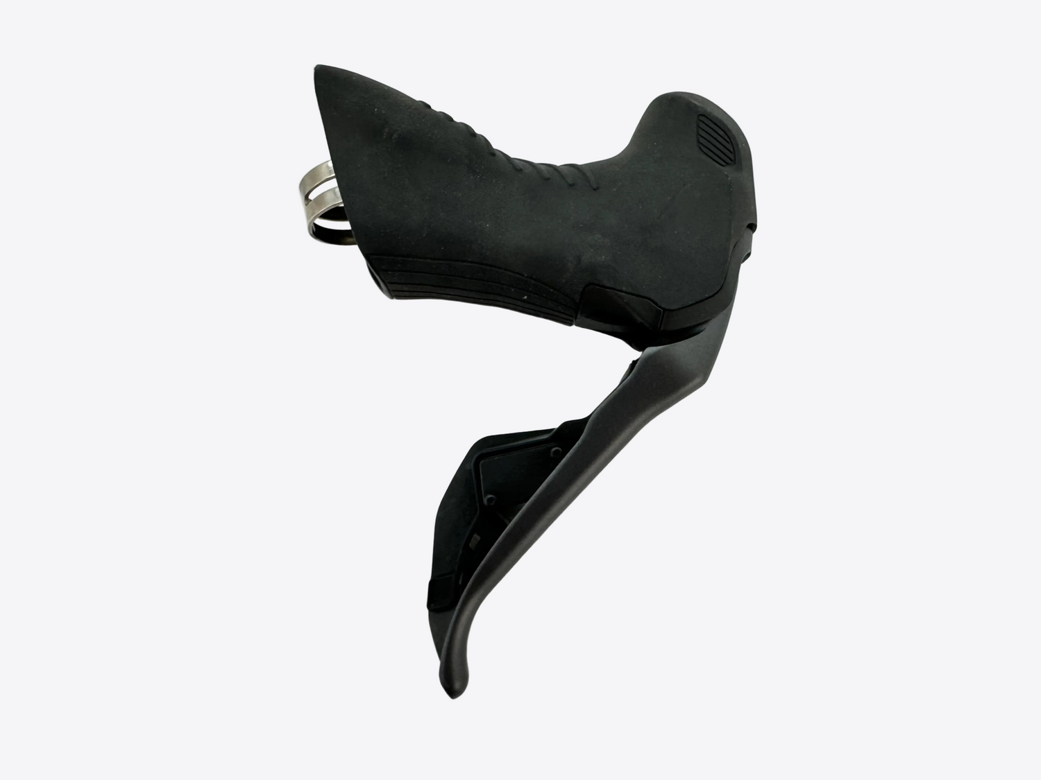 Black bicycle shift lever on a white background