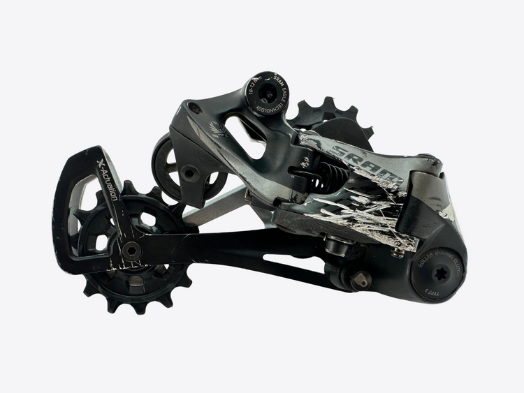 Bicycle gear mechanism on a white background