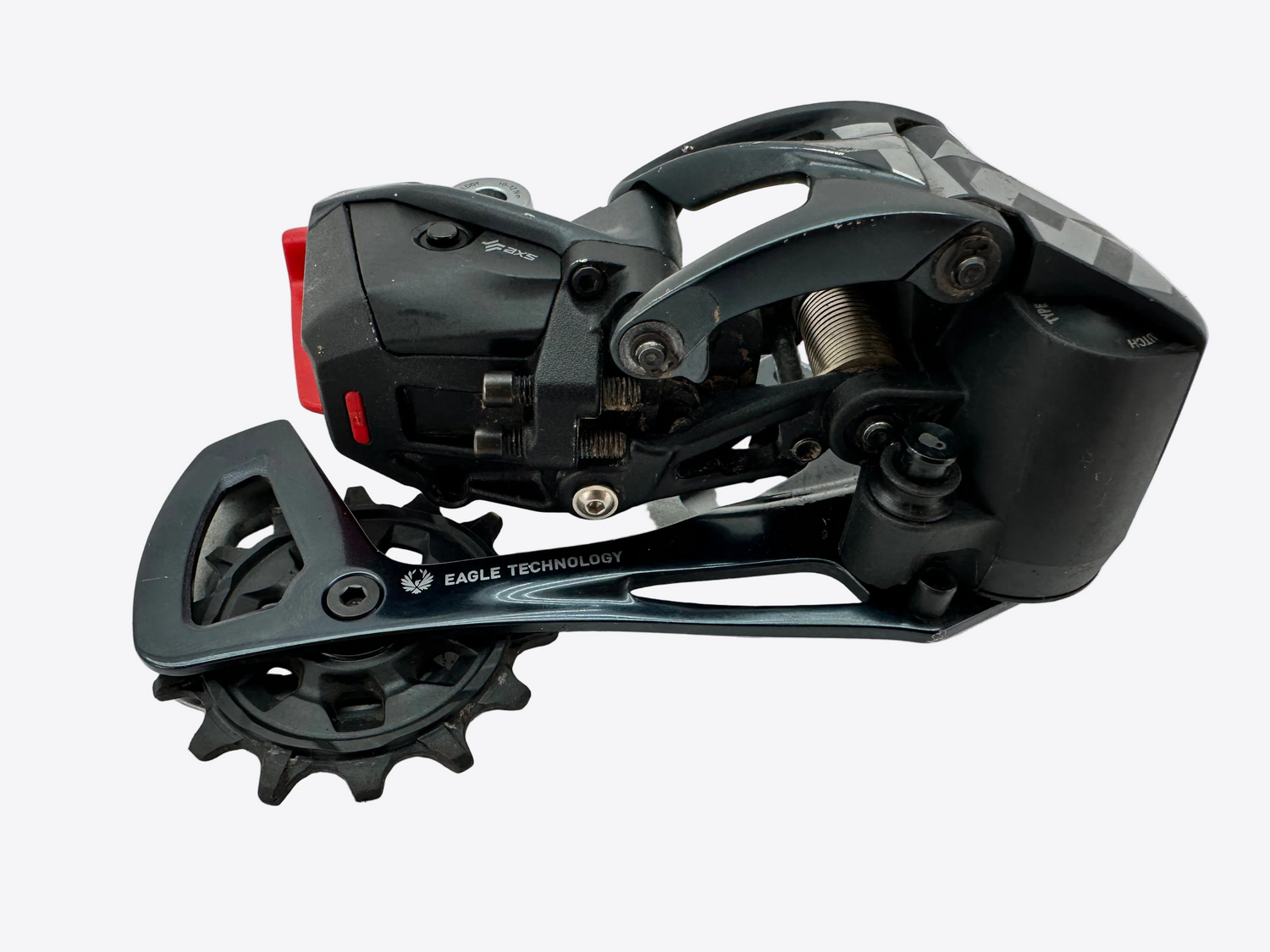 Bicycle gear mechanism with 'Eagle Technology' branding on a white background