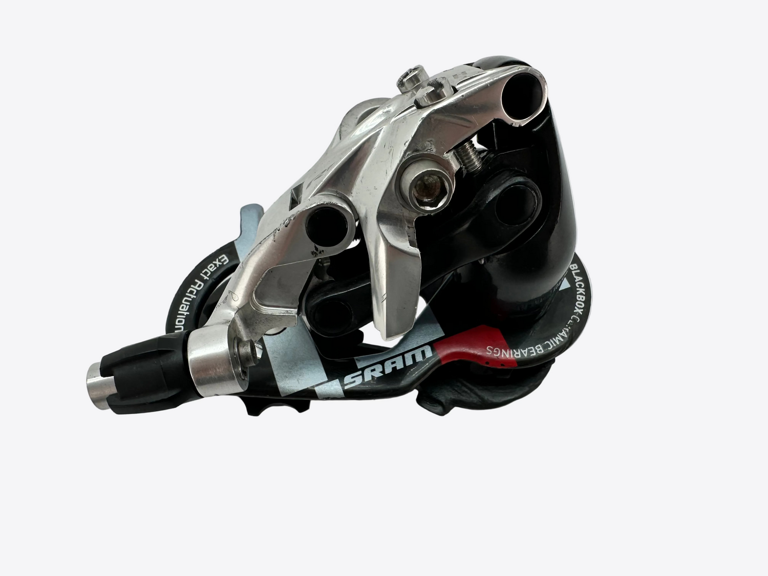 Bicycle derailleur on a white background