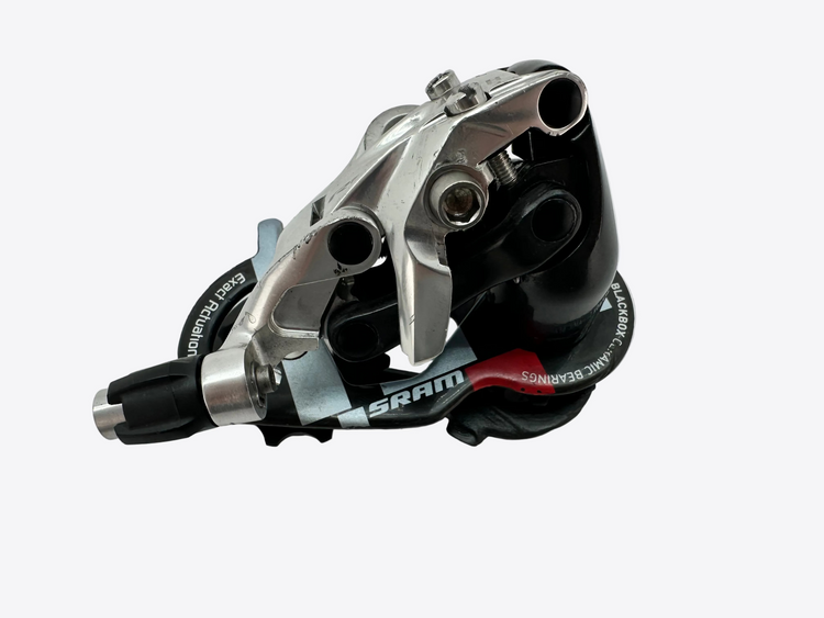 Bicycle derailleur on a white background