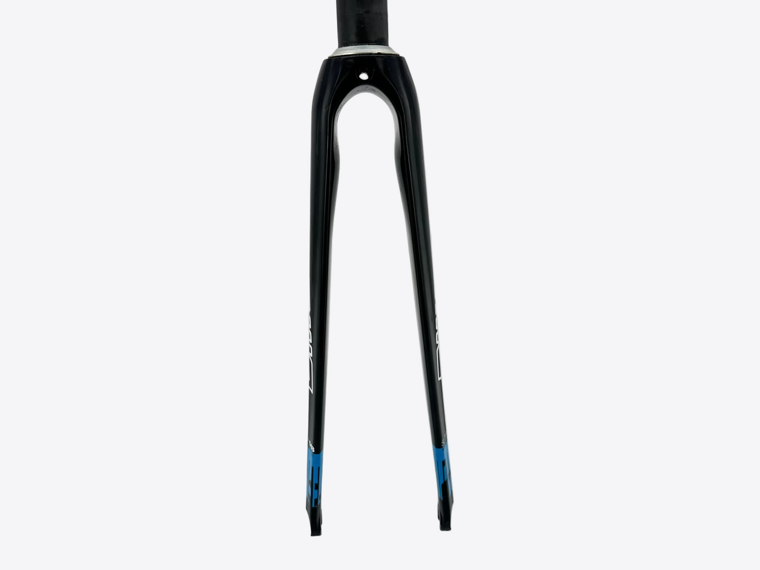 Black bicycle fork on a white background