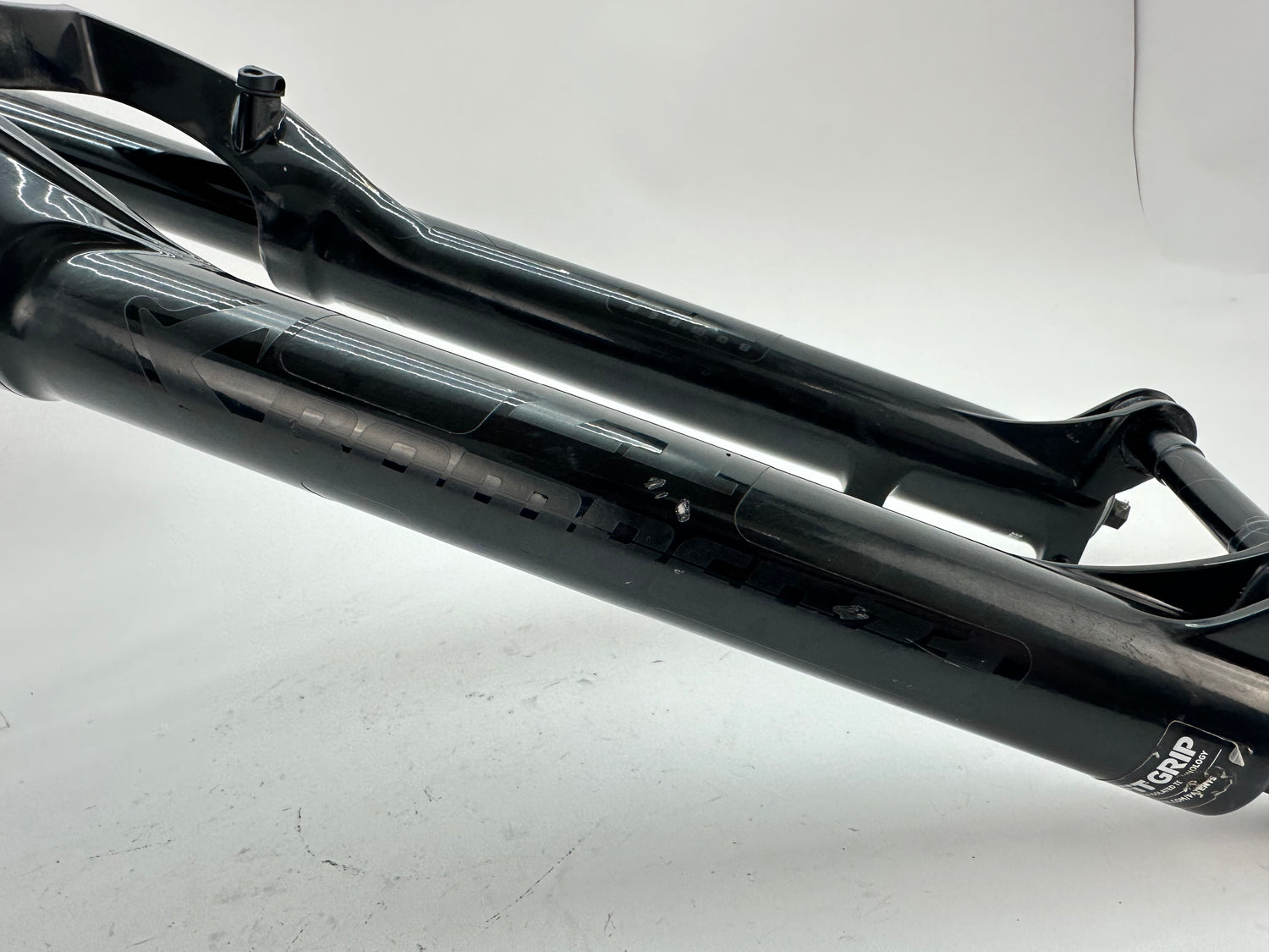 Black bicycle fork on a white background