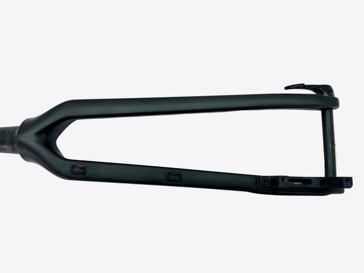 Black bicycle fork on a white background