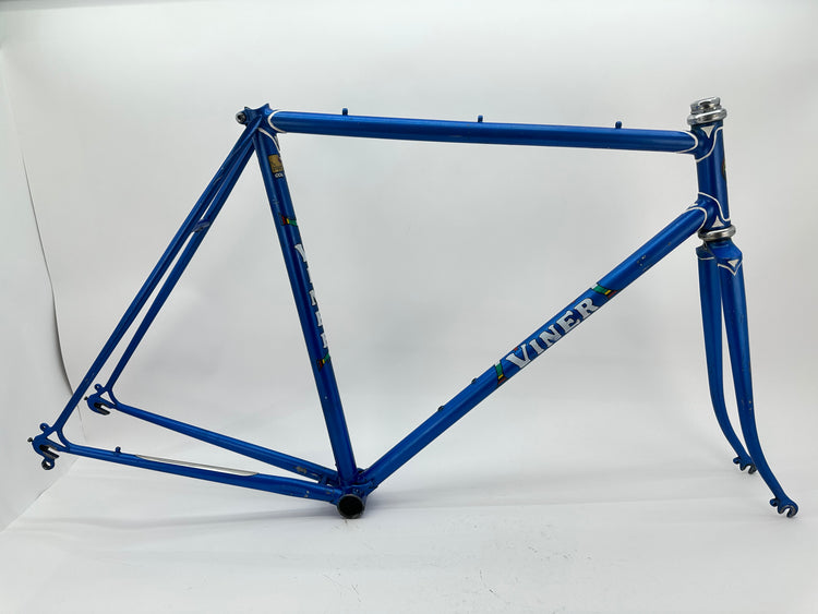 Blue bicycle frame on a white background