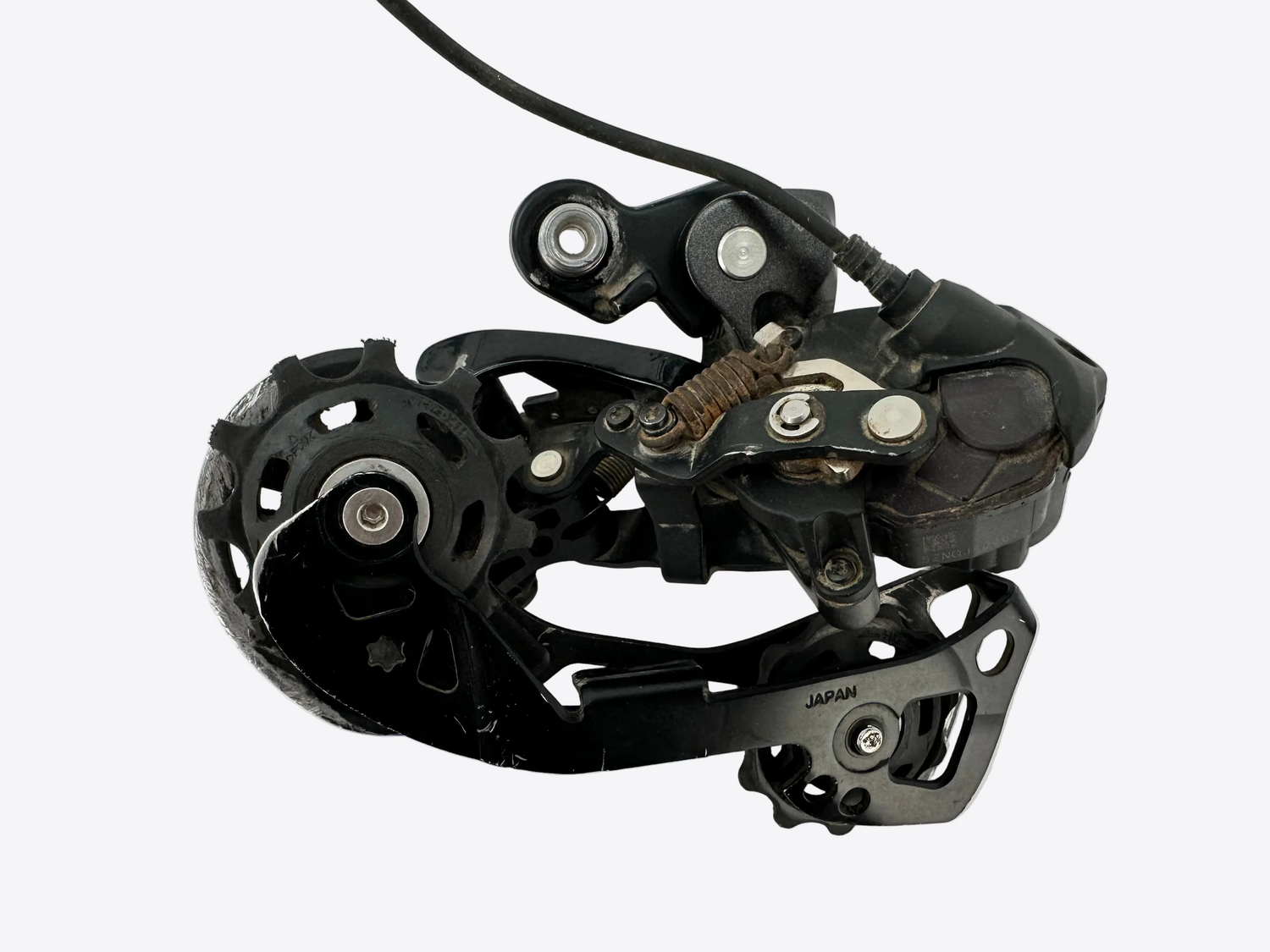 Bicycle gear mechanism on a white background