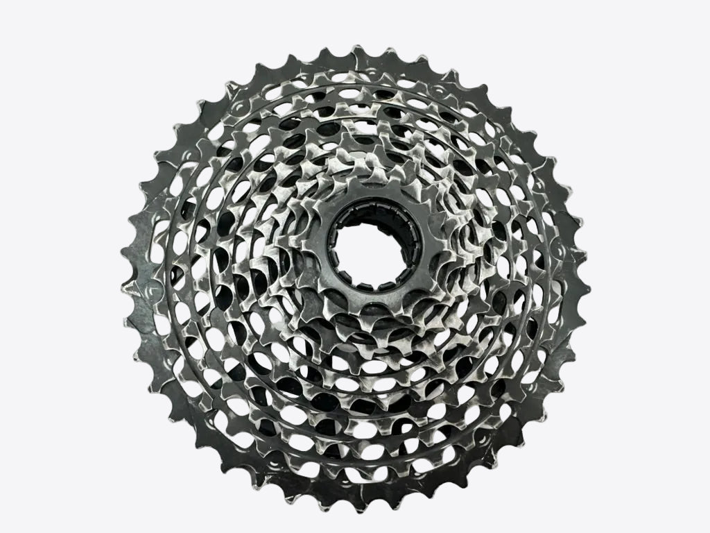 Bicycle gear cassette on a white background