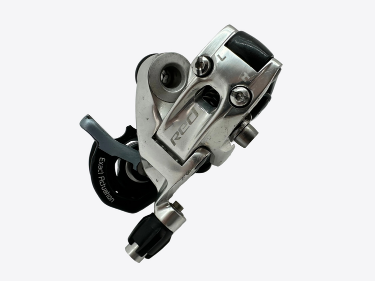 Bicycle derailleur on a white background