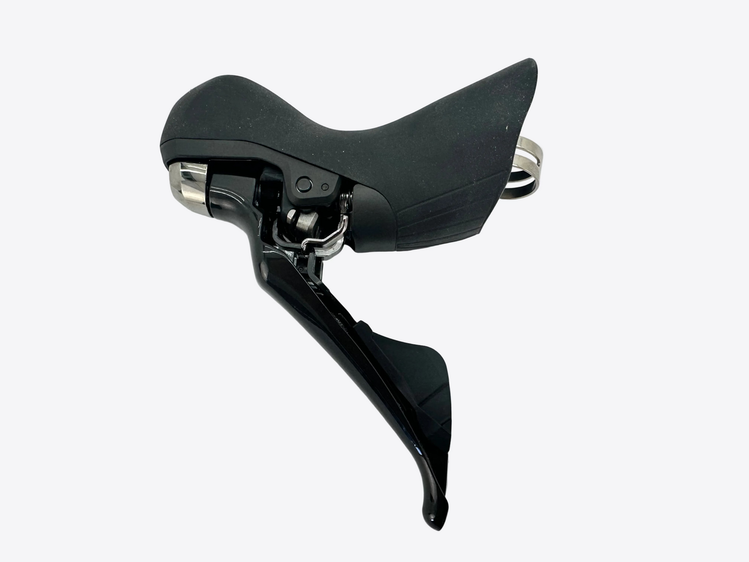 Black bicycle shift lever on a white background