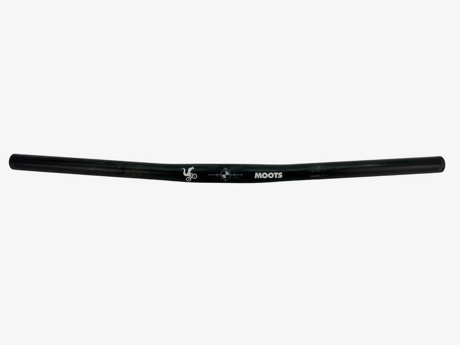 Black bicycle handlebar on a white background