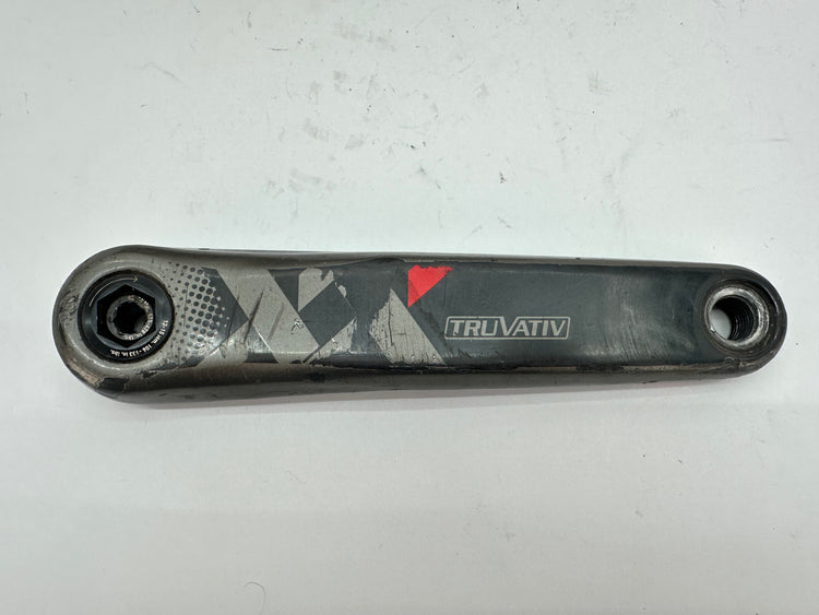 Bicycle crank with 'Truvativ' branding on a white background