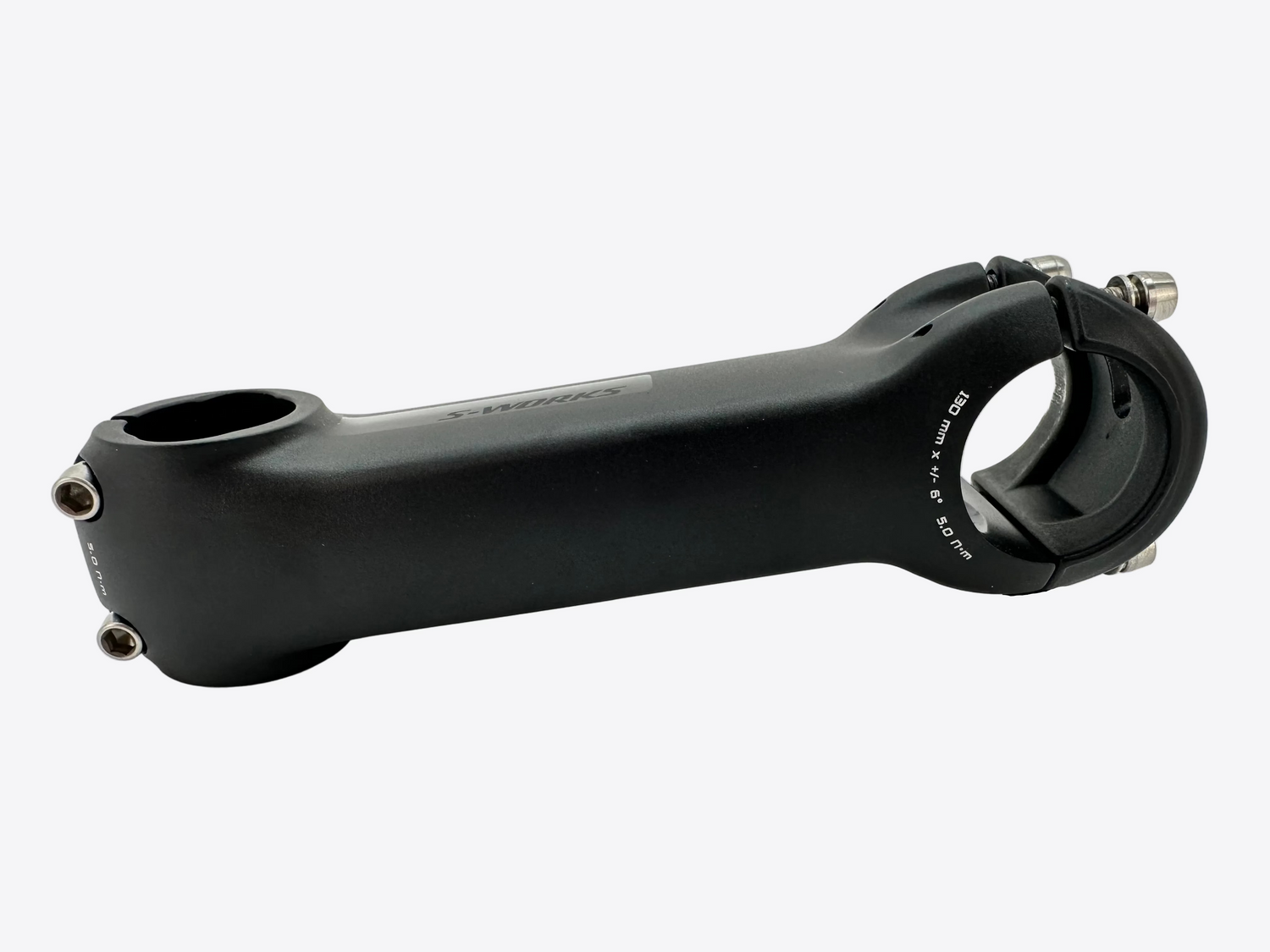 Black bicycle stem on a white background