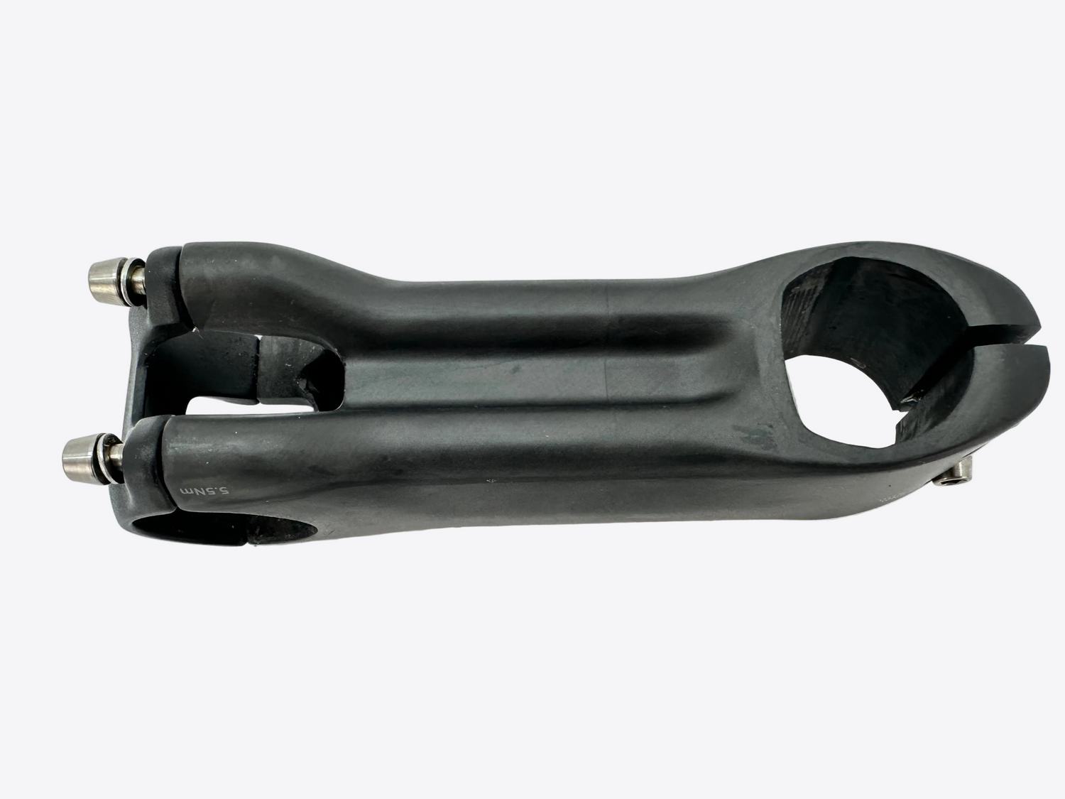 Black bicycle stem on a white background