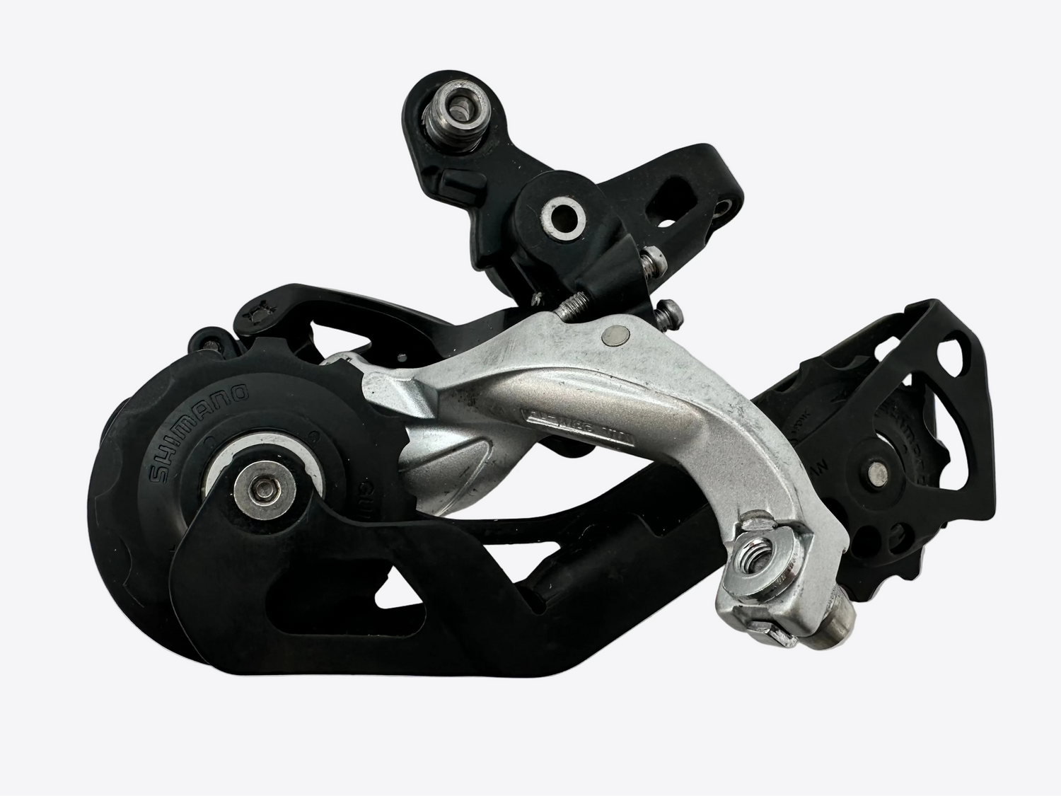 Bicycle gear mechanism on a white background