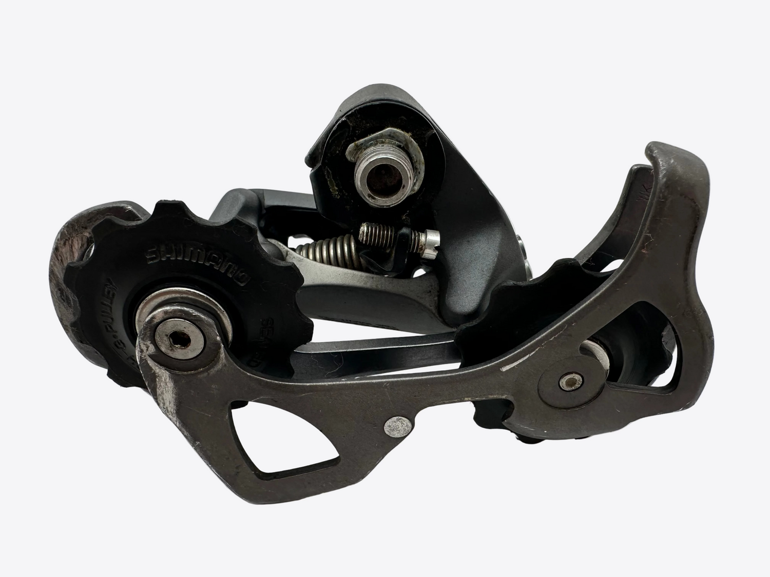 Bicycle derailleur on a white background