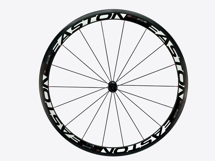 Easton bicycle wheel on a white background