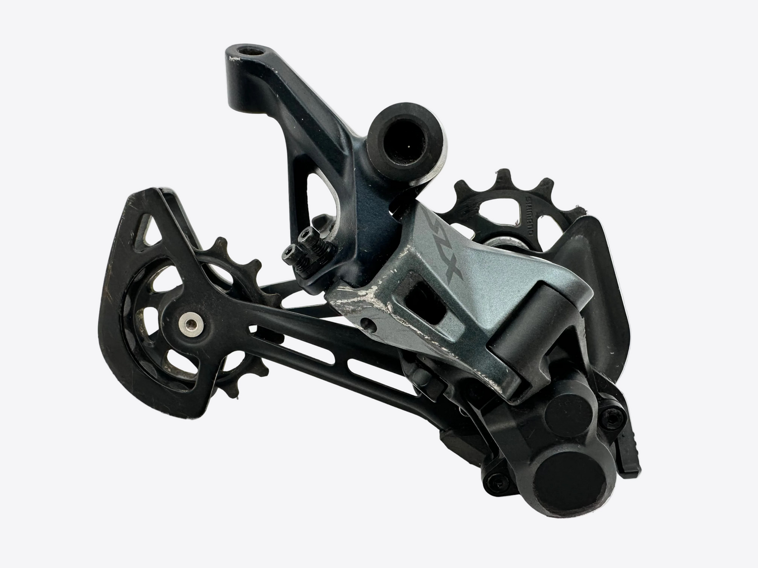 Bicycle gear mechanism on a white background