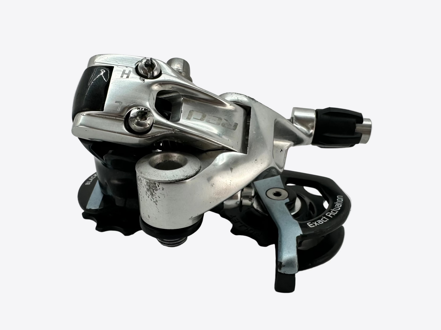 Bicycle gear mechanism on a white background