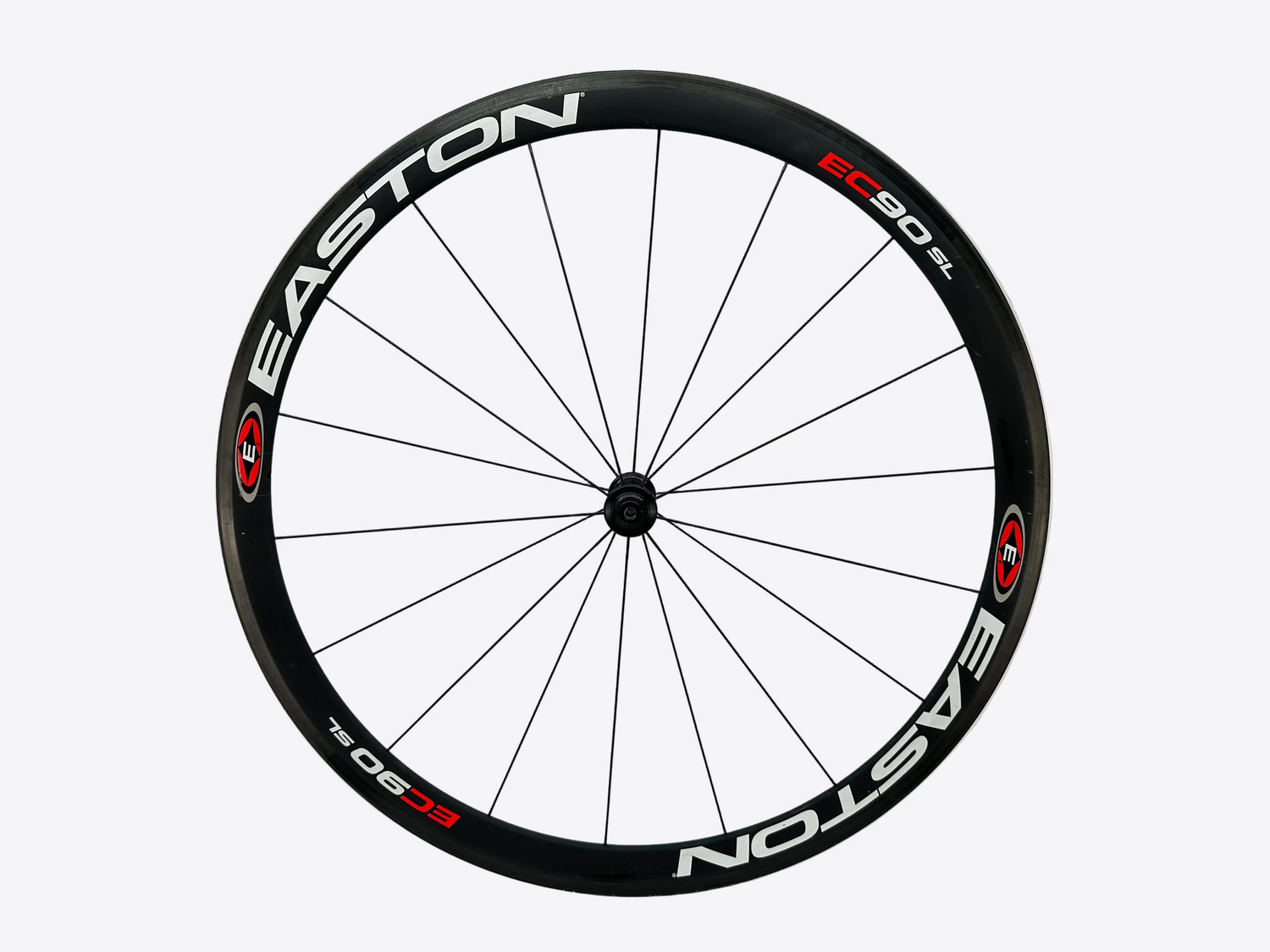 Cycling wheel with Easton branding on a white background