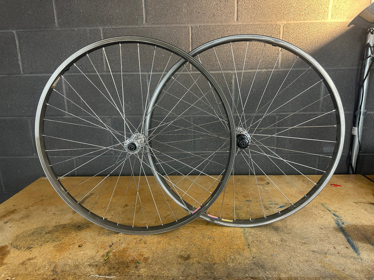 Vintage Araya 26" Wheelset with XT Hubs - Super Hard Anodized - Uniglide