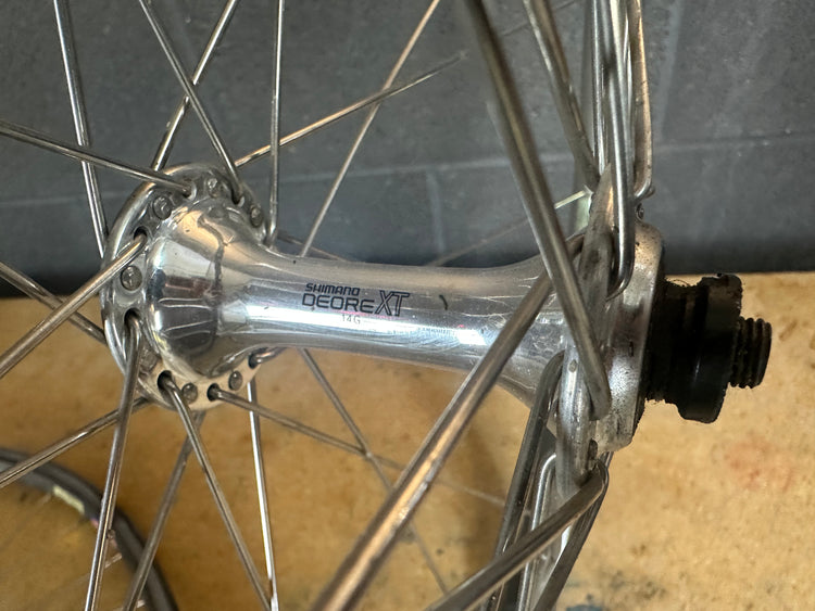 Vintage Araya 26" Wheelset with XT Hubs - Super Hard Anodized - Uniglide