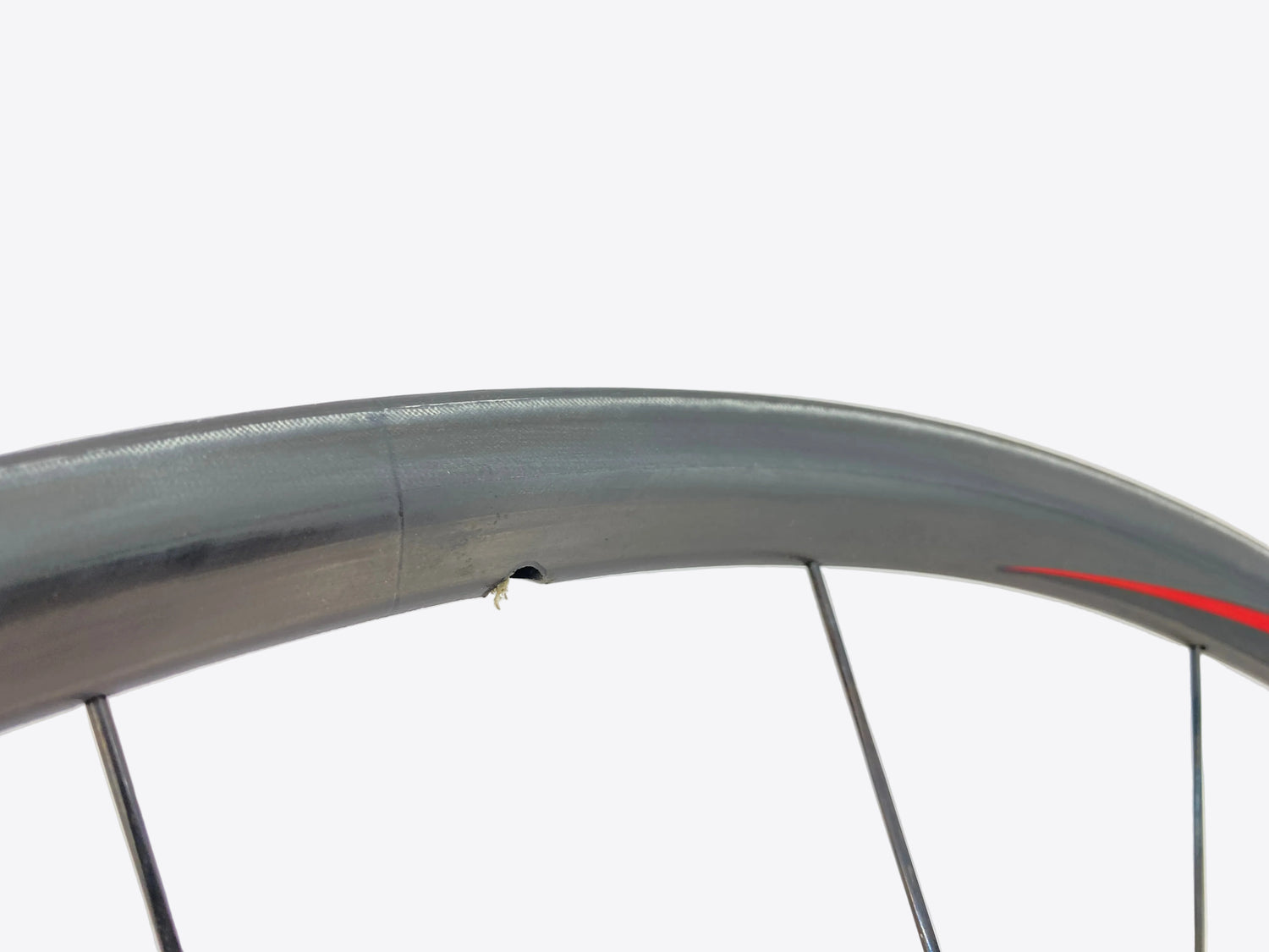 close up of the brake track