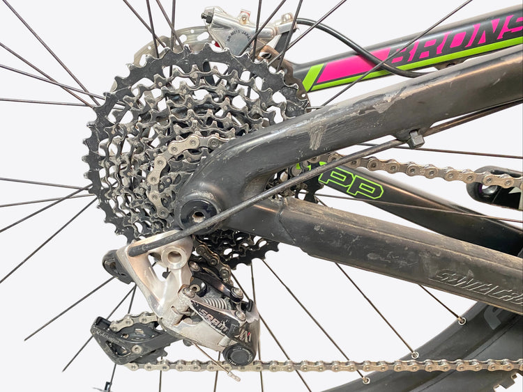 view of the rear derailleur and cassette
