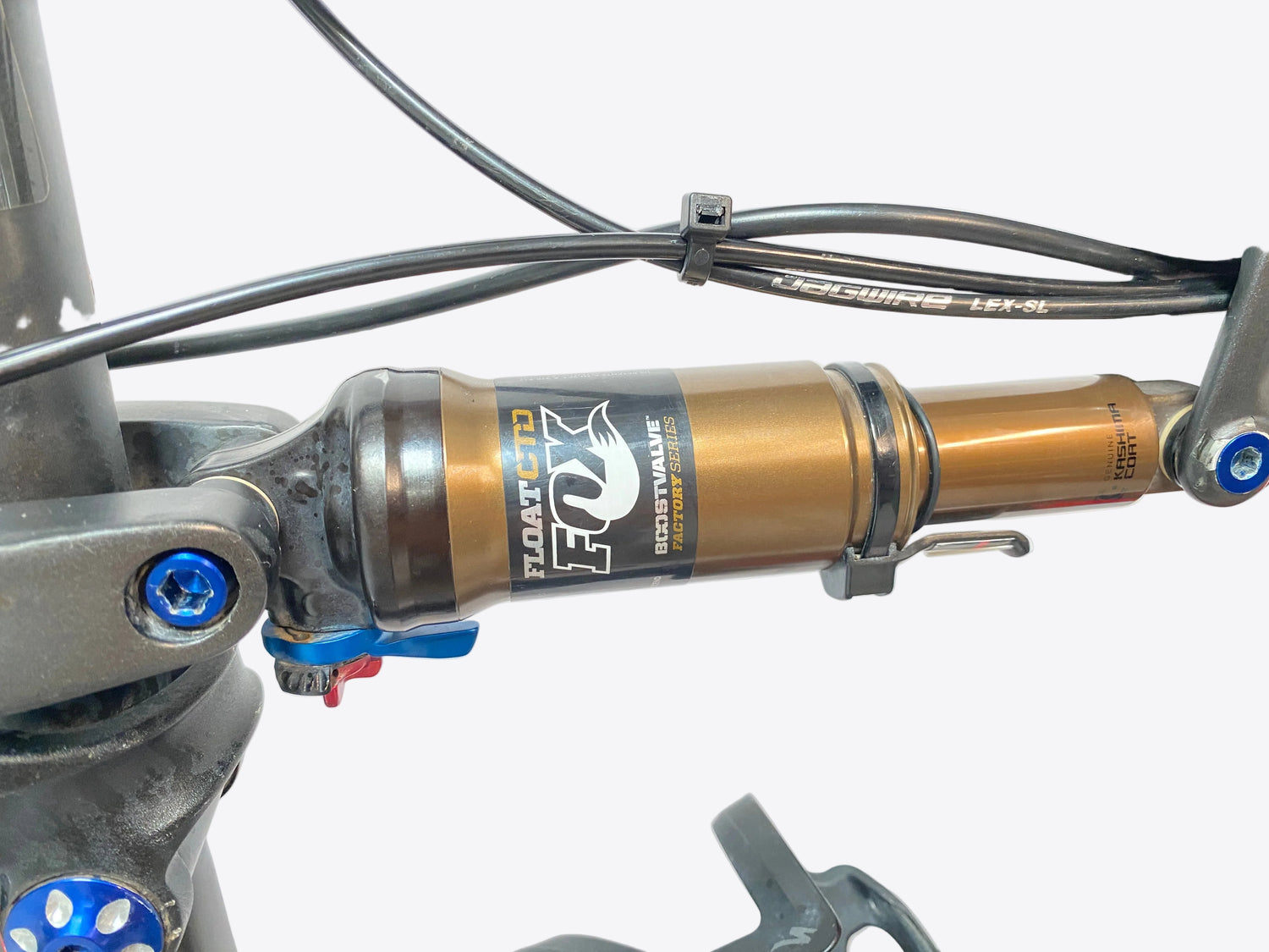 close up of the rear shock