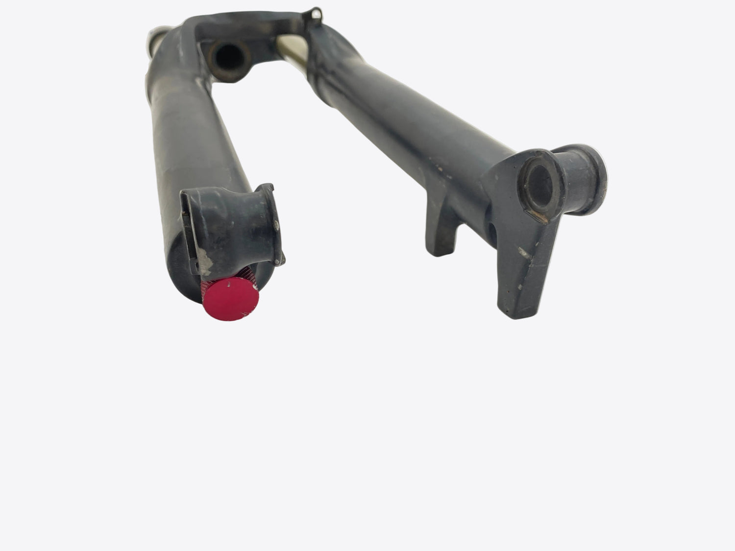 underside view of the fork legs