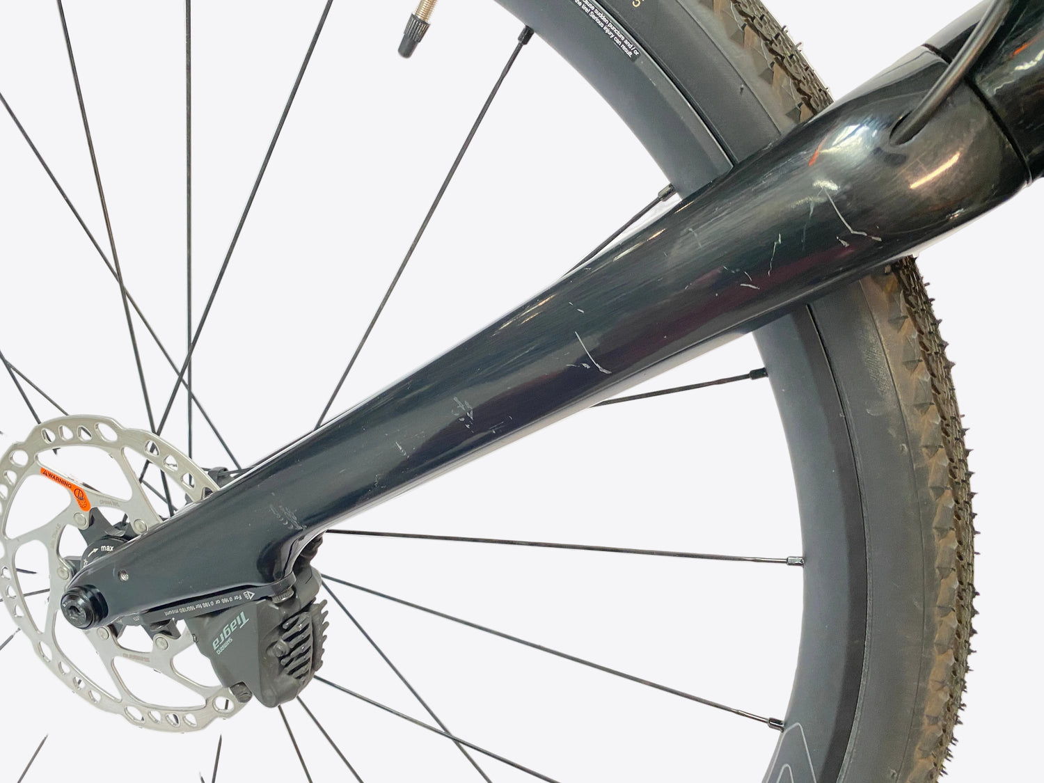 scratches on the left fork leg