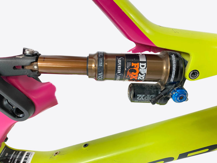 close up of the rear shock