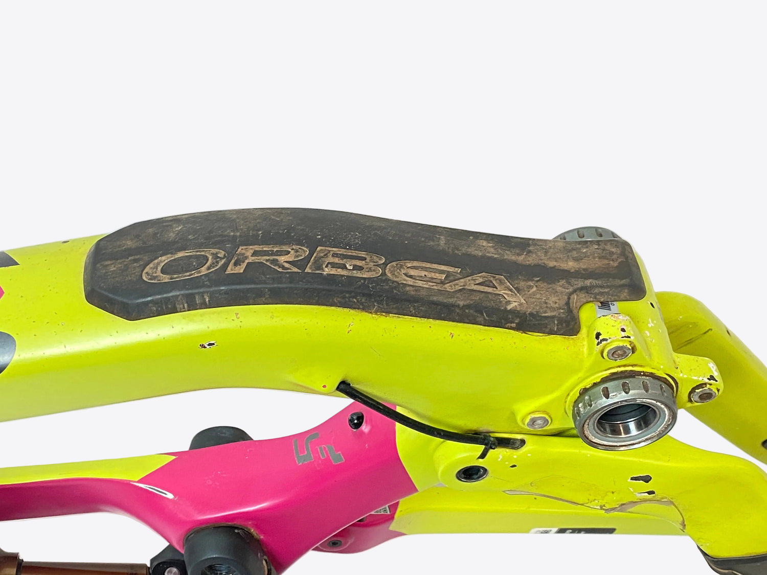view of down tube protector