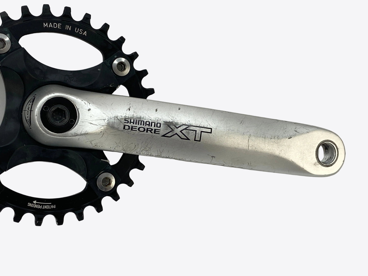 close up of the right crank arm